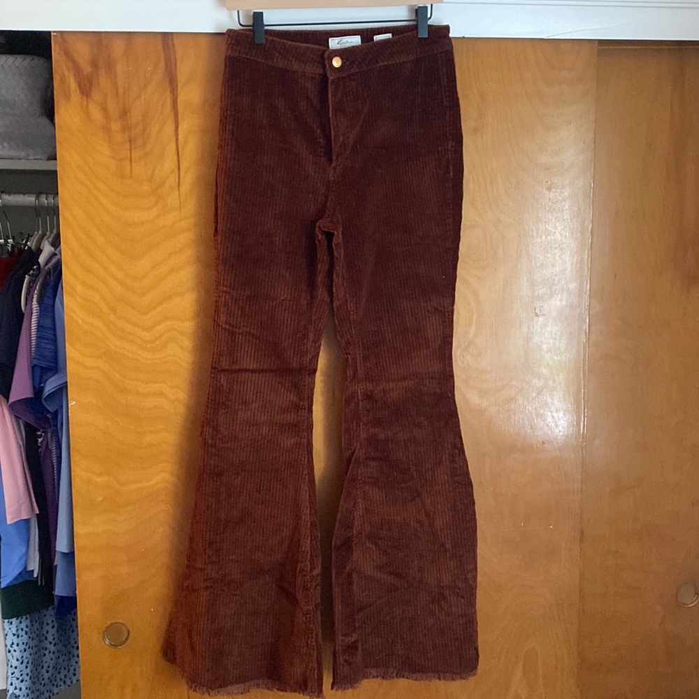 Brown flare corduroy pants